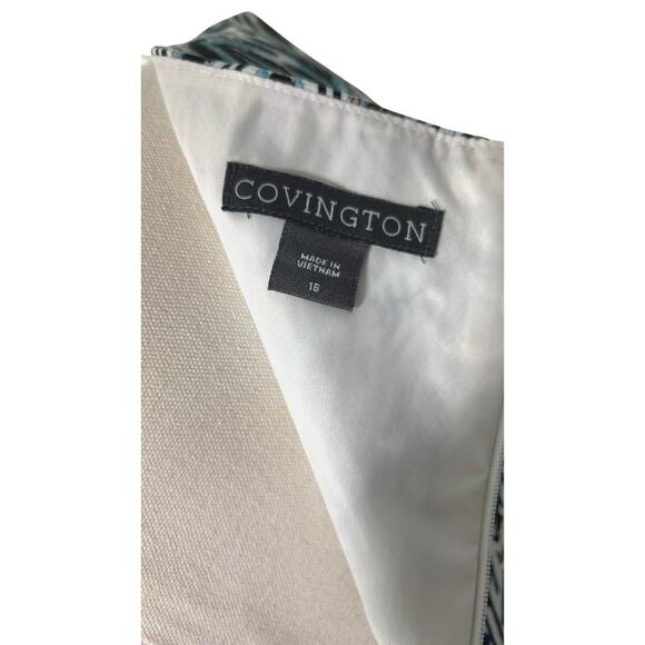 Sleeveless Dress NWT Women SZ 16 Covington Pleated Aztec Boho Artsy Resort Beach - Picture 8 of 10